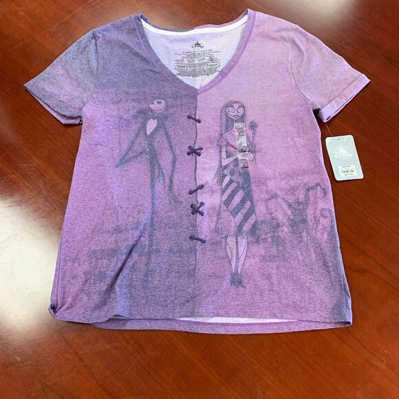 Disney V-Neck Nightmare Before Purple T-Shirt S - Picture 1 of 5